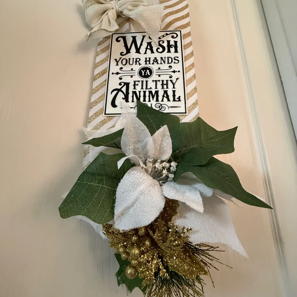 Im Featured! Holiday Bathroom Over The Door Double Christmas Swag wreath